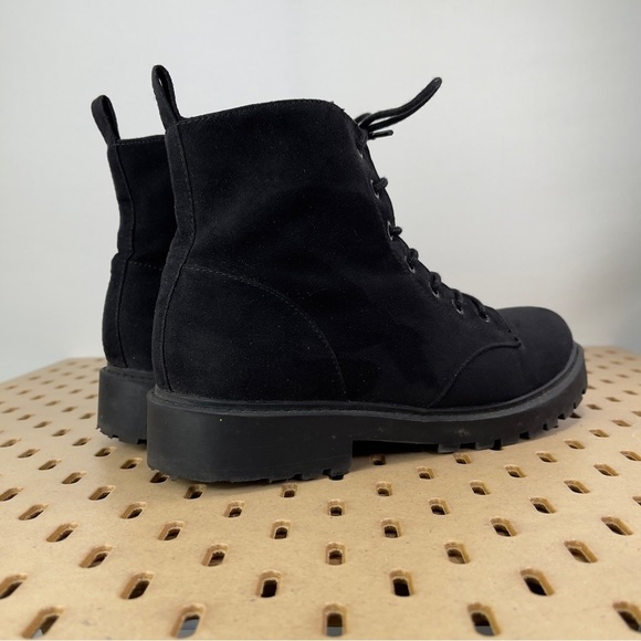 Divided Women’s Work Boot Black Faux Suede Lace Up Lug Sole Size 8.5 US - Picture 6 of 9